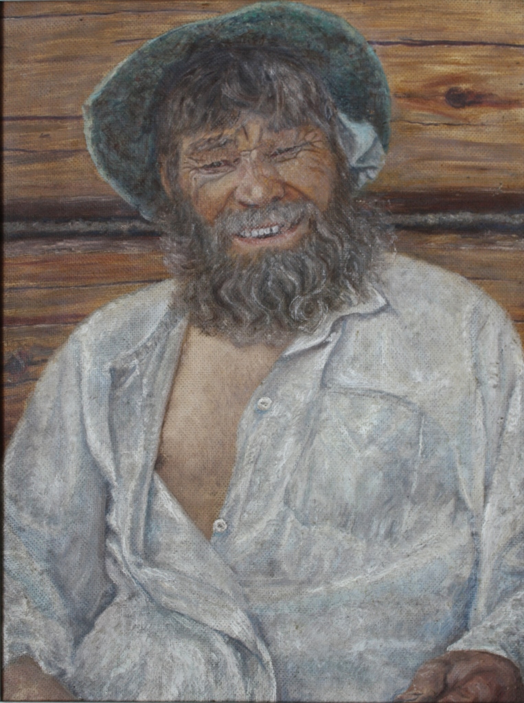 Карнаухов Ю. Яшкино -Портрет старика пасечника 1978 орг.м 53х48
